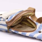 Body Cross Bag Natural Cotton - Blue & White - Image 4