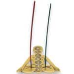Gold Aluminum Seven Chakra Yoga Incense Holder 12x12cm - Image 3