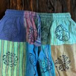 Nomad Sari - Mushroom Pants - Block Print Designs -Green Tones (105x127cm) S/M - Image 4