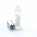 Gemstone Essential Oil Roller Bottle - Rock Quartz  - Silver Cap + Gemstone Roller Tip for 5ml Bottle - Rock Quartz - Image 2