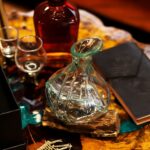 Molten Glass Fancy Mini Decanter on Wood 24cm - Image 8
