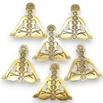 Gold Aluminum Seven Chakra Yoga Incense Holder 12x12cm - Image 4