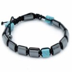 Magnetic Hematite Shamballa Bracelet - Turquoise Cuboids - Image 2