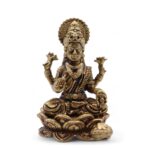 Brass Miniature Gods - Laxmi (22gms)  - 37mm - Image 3