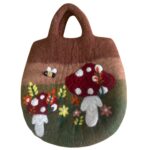Mushroom Garden Felted Bag - 35x27cm - Image 2