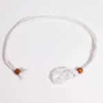 Crystal Gemstone Necklace Cord 45cm/18inch - White - Image 2