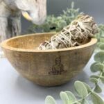 Wooden Smudge and Ritual Offerings Bowl - Buddha - 14x7cm - Image 2