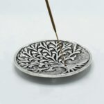 Polished Aluminium Tree of Life Incense Holder 10cm - Image 2