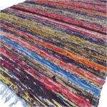153 x 90cm Luxury Rag Rug - Blue - Image 2