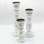 Classic Candle Stand - Whitewash -  23x10cm - Small - Image 2