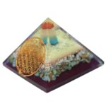 Lrg Organite Pyramid 70mm - Flower of life symbol - Image 2