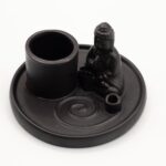 Multi Purpose Buddha Incense Plate - Ceramic Matt Black - Image 3
