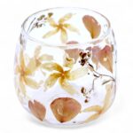 Natural Floral Glass - Straight Candle Holder - Rosa - (8x8cm) - Image 11
