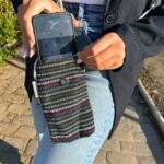 Phone Holder Bag Black and Multi - fox decor - Image 3