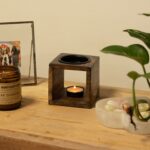 Square Mango Wood Oil Burner - Flower of Life - Image 5