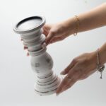 Classic Candle Stand - Whitewash -  23x10cm - Small - Image 3