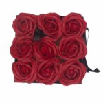 Soap Flower Gift Bouquet - 9 Red Roses - Square - Image 4
