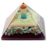 Lrg Organite Pyramid 70mm - Flower of life symbol - Image 3