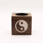 Square Mango Wood Oil Burner  - Yin Yang - Image 2