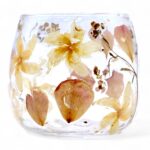 Natural Floral Glass - Straight Candle Holder - Rosa - (8x8cm) - Image 7