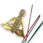 Gold Aluminum Seven Chakra Yoga Incense Holder 12x12cm - Image 6