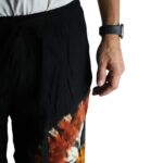 Japanese Style Lounge Pants - Black Chocolate & Orange - M - Image 5