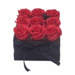 Soap Flower Gift Bouquet - 9 Red Roses - Square - Image 5