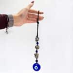 Hanging Stone Pendant - Pirite Stones & Beads- Evil Eye - Image 3