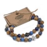 Set of 2 Gemstones Friendship Bracelets - Support - Sodalite & Picturestone - Image 2