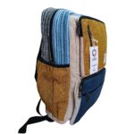 Large Boxy Hemp Backpack - Teal & Tumeric - Image 2