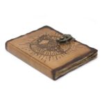 Leather Pentagon & Skull with Burns Detail Notebook (18x13 cm) - Image 2