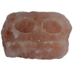 Natural Salt Candle Holder - 2 holes - Image 3