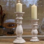 Classic Candle Stand - Whitewash -  23x10cm - Small - Image 5