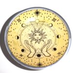 Triple Leg Enameled Offering Plate - Hands & Sun - Image 3