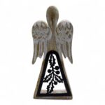 Mango Wood Angel - Whitewash with Iron Decor Cut Out - Image 6