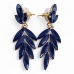 Royal Blue - Vintage Glass - Long Drop - Earrings - Image 5