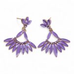 Lavender - Vintage Glass - Long Drop - Earrings - Image 6