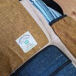Large Boxy Hemp Backpack - Teal & Tumeric - Image 3