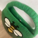 Water Felted Bee Bag - One Handle with Magnet - Garden Greens - Image 4