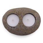 Natural Riverstone Candle Holder - Double Nightlight - Image 2