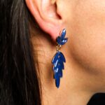 Royal Blue - Vintage Glass - Long Drop - Earrings - Image 4