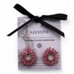 Soft Pink - Vintage Glass - Loop - Earrings - Image 6