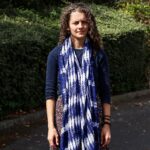 Boho Java Art Stole/Scarf - Indigo Stripes - 62x200cm - Image 4