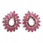 Soft Pink - Vintage Glass - Loop - Earrings - Image 5