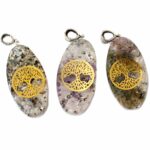 Orgonite Power Pendant - 7 Stone Chakra Oval with Tree - Image 3
