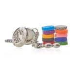 Aromatherapy Jewellery Chain Bracelet - Cat & Flowers - 20mm - Image 3