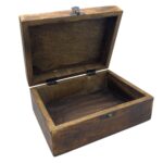 Large Ceramic Glazed Wood Box - 20x15x7.5cm - Concrete - Image 2