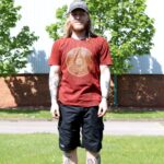 Large Stone Washed Teashirt - Mandala - Maroon - Image 3
