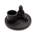 Multi Purpose Buddha Incense Plate - Ceramic Matt Black - Image 6