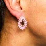 Soft Pink - Vintage Glass - Loop - Earrings - Image 7